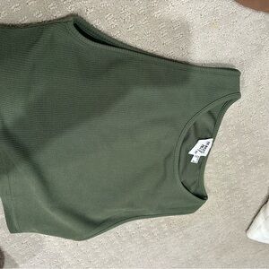 Princess Polly Olive Ribbed Tank Top